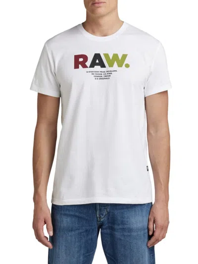 G-star Raw Men's Logo Graphic T Shirt In White