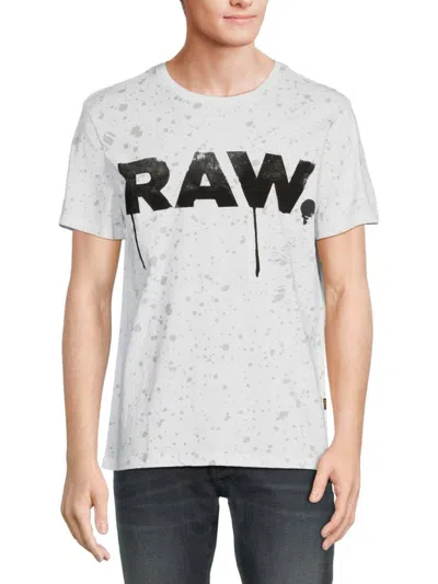 G-star Raw Men's Logo Graphic Tee In White Splash