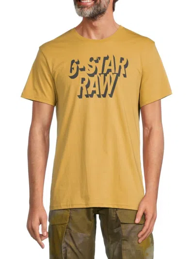G-star Raw Men's Logo Graphic Tee In Yellow