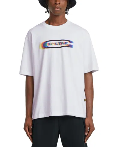 G-star Raw Men's Old Skool Oversized Short Sleeve Color Shift Logo Graphic T-shirt