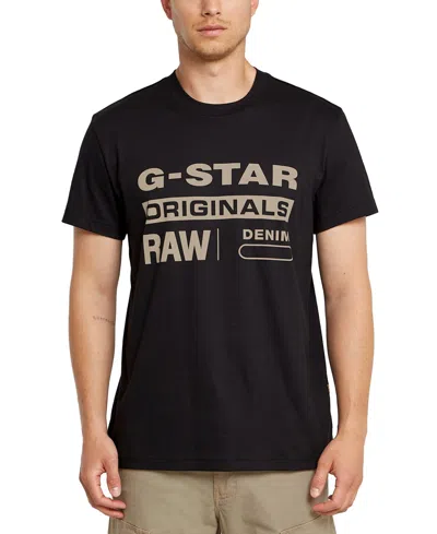 G-star Raw Men's Originals Short Sleeve Crewneck Logo Graphic T-shirt In Dk Black