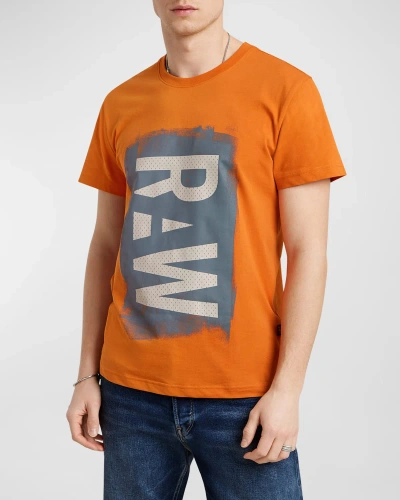 G-star Raw Men's Painted Raw Logo T-shirt In Amber