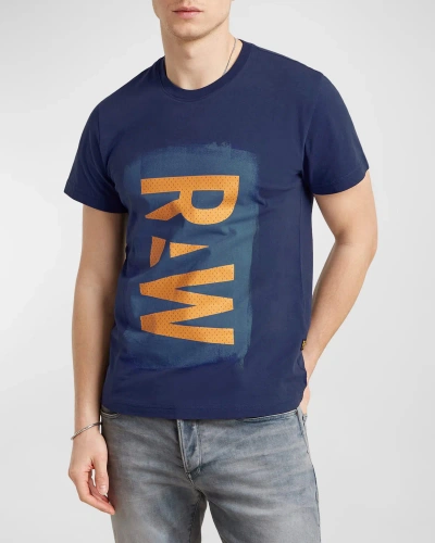 G-star Raw Men's Painted Raw Graphic T-shirt In Ballpen Blue