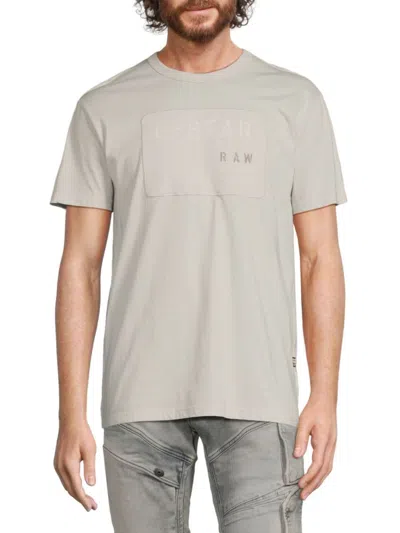 G-star Raw Men's Patchwork Logo Tee In Oyster Grey