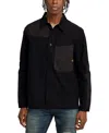 G-star Raw Men's Relaxed Fit Long Sleeve Mixed Media Button Front Shirt In Black
