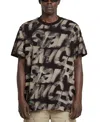 G-star Raw Men's Relaxed Fit Short Sleeve Sprayed Letters T-shirt In Lt Chalk Sprayed Letters