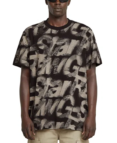 G-star Raw Men's Relaxed Fit Short Sleeve Sprayed Letters T-shirt In Lt Chalk Sprayed Letters