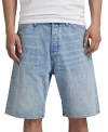 G-STAR RAW MEN'S RELAXED FIT SUN FADED DENIM SHORTS