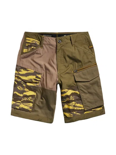 G-star Raw Men's Rovic Colorblocked Cargo Shorts In Shadow Olive