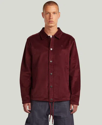 G-star Raw Men's Straight-fit Collared Corduroy Jacket In Brown
