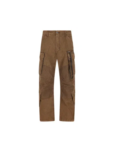 G-star Raw Cotton Cargo Trousers In Brown
