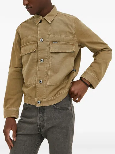 G-star Raw Patch-pocket Jacket In Brown