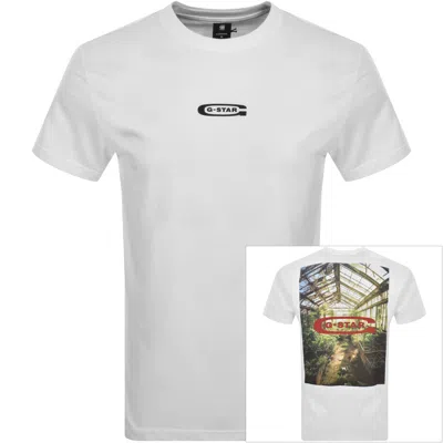 G-star G Star Raw Photo Print T Shirt White