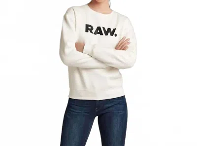 G-star Raw Premium Core Raw Crewneck Sweater In Milk In White