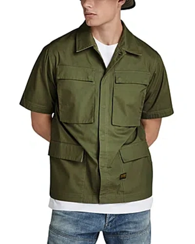 G-star Raw R-3n Slim Fit Overshirt In Shadow Olive