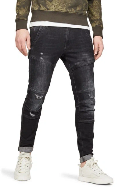 G-star Raw Rackam 3d Distressed Stretch Skinny Jeans In Grey