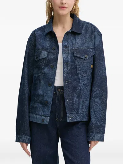 G-star Raw Rembrandt Patterned Denim Jacket In Blue