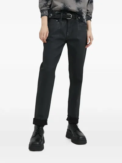 G-star Raw Rolled-hem Denim Trousers In Black