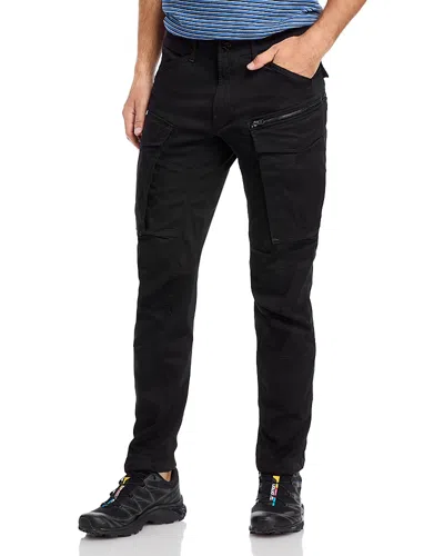G-STAR RAW ROVIC ZIP 3D REGULAR TAPERED FIT CARGO JEANS IN DARK BLACK