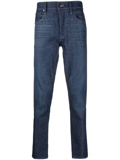 G-star Raw Straight-leg Logo-embroidered Jeans In Blue