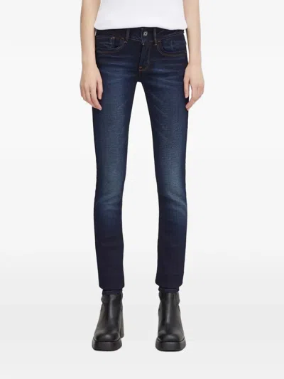 G-star Raw Topstitched Jeans In Blue