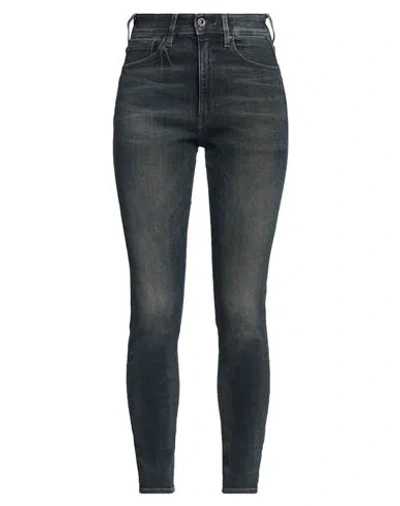 G-star Raw Woman Jeans Blue Size 25w-30l Cotton, Elastomultiester, Elastane, Cow Leather