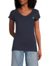 G-star Raw Women's Slim V-neck Cotton T-shirt In Blue