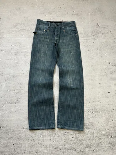 Pre-owned G Star Raw X Gstar Vintage Y2k G-star Raw Crazy Distressed Denim Jeans 90-00s In Blue