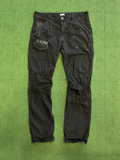 Pre-owned G Star Raw X Vintage G-star Multi Pocket Japan Archive Y2k Denim Pants In Black