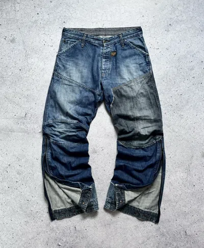Pre-owned G Star Raw X Vintage G Star Vintage Patchwork Distressed Jeans Avant Garde Pants In Denim
