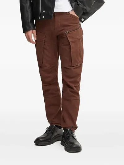 G-star Raw Zip-pocket Cargo Straight-leg Trousers In Burgundy