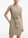 G-star Raw Zip-up Belted Dress In Neutral