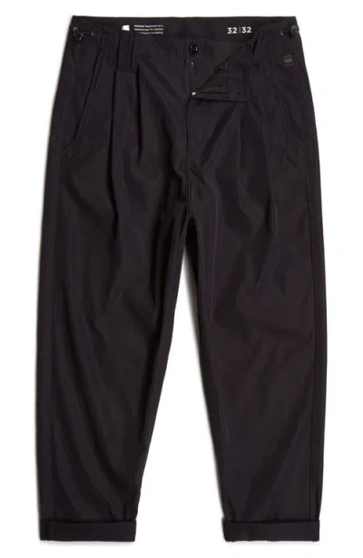 G-star Relaxed Pleated Tech Chinos In Dark Black