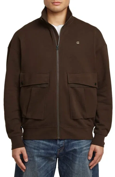 G-star Rovic Zip-up Sweatshirt In Brown