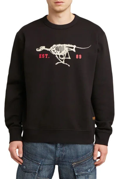 G-star Running Dog Crewneck Sweatshirt In Black