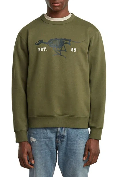 G-star Running Dog Crewneck Sweatshirt In Green