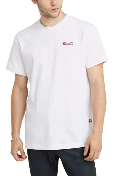 G-star Scaffolding Back Organic Cotton Graphic T-shirt In White