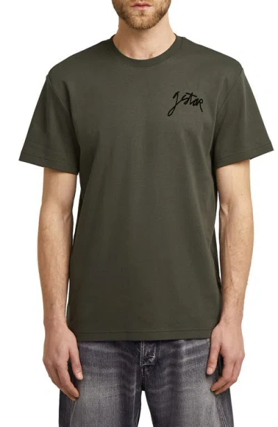 G-star Script Organic Cotton Graphic T-shirt In Green