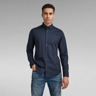 G-star Shirts Man  D17026-c271 Slim Shirt 4213 Mazarine Blue
