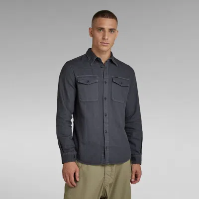G-star Shirts Man  D20165 7647 Marine Shirt D147 Fantem Blue In Gray