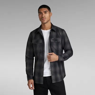 G-star Shirts Man  D20165 D412 Marine Slim Shirt Dk Black Vanderbilt Check