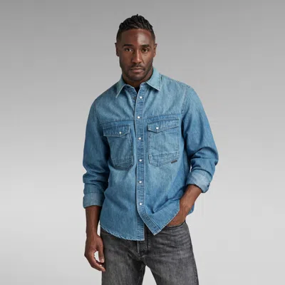 G-star Shirts Man  D23006 D303 Dakota Shirt B890 Faded Cadet Blue