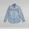G-star Shirts Man  D23616-d252 Slim Denim G342 Sun Faded Blue Mist In Blue