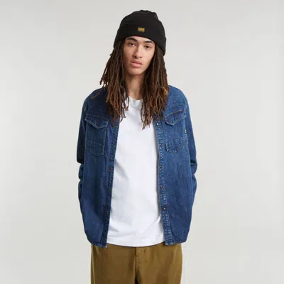 G-star Shirts Man  D23616-d252 Slim Denim G749 Worn In Windward In Blue