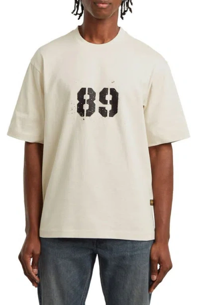 G-star Sprayed 89 Boxy Organic Cotton Graphic T-shirt In Neutral