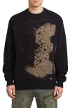 G-star Sprayed 89 Relaxed Organic Cotton Crewneck Sweater In Black