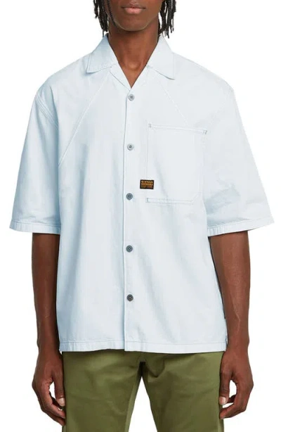 G-star Track Relaxed Fit Organic Cotton Camp Shirt In Blue