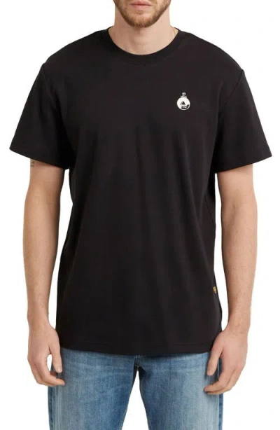 G-star Trims Back Organic Cotton Graphic T-shirt In Black