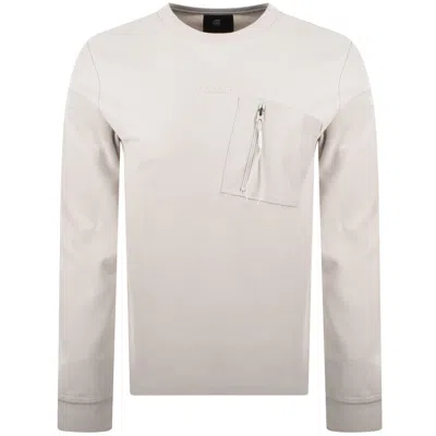 G-star Tweeter Pocket T Shirt Whitebait In Cream