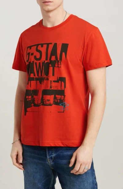 G-star Underground Graphic T-shirt In Bright Flame